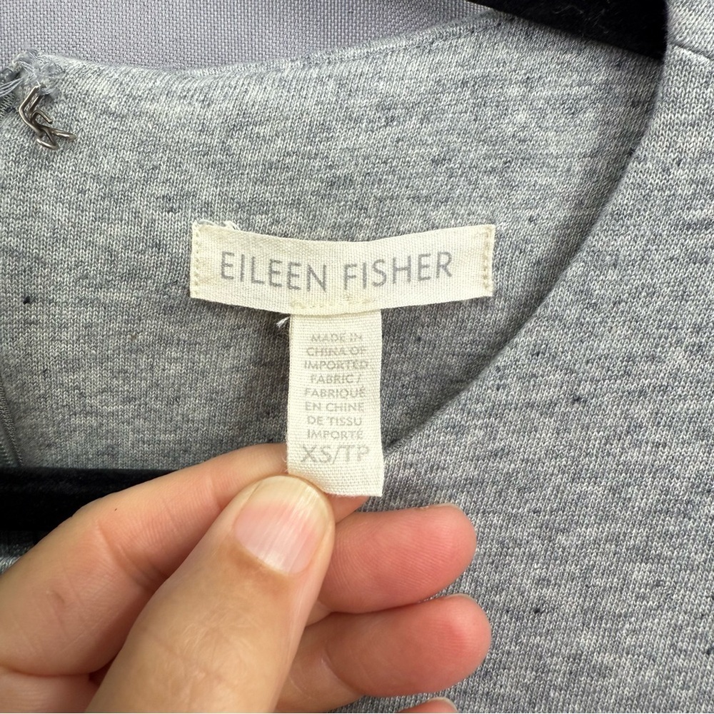 Eileen Fisher Moon Gray Organic Cotton Cropped Wide Leg Jumpsuit Size XS - Picture 3 of 7